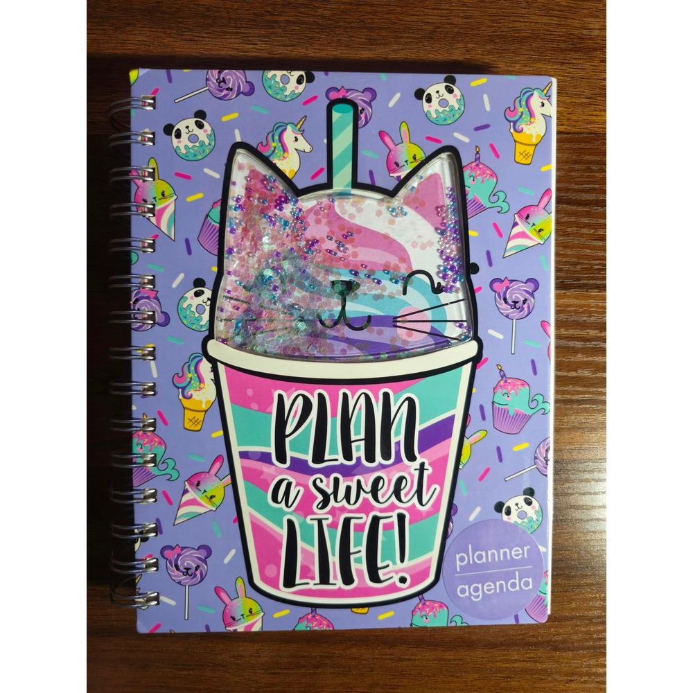 RARE Y2K Claire's Plan a Sweet Life Cat Shaker Spiral Planner with Stickers